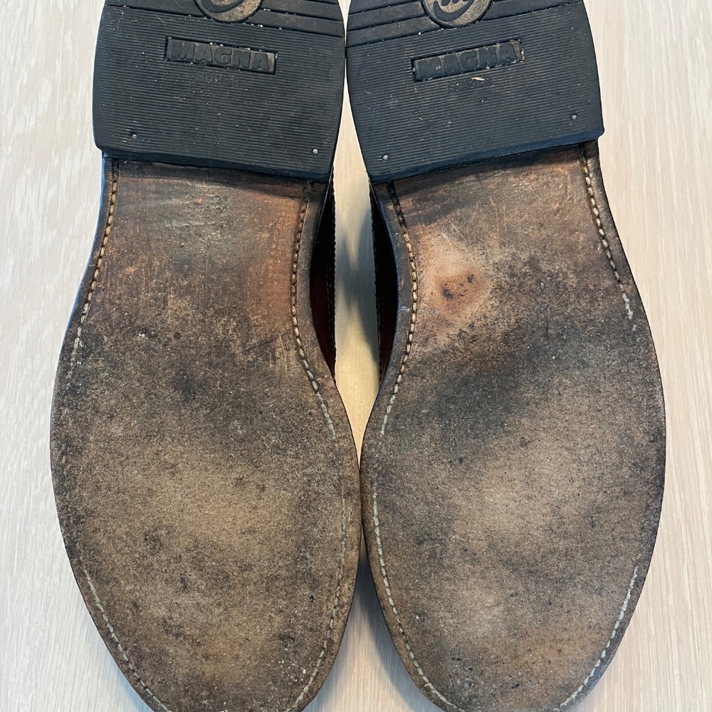 Alden Shoes Mens 7.5 Long Wing Gunboat Bluchers Dark Brown Calfskin for J. Crew - Picture 11 of 14